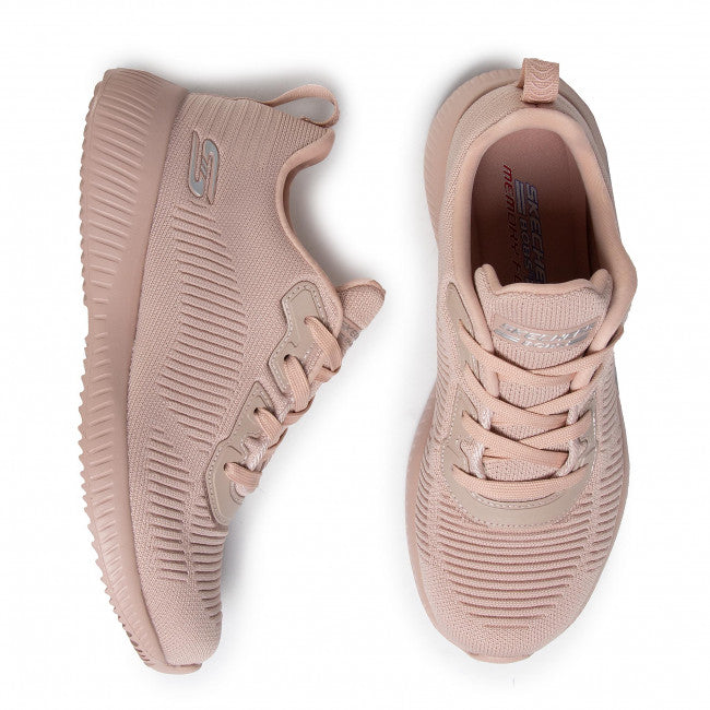 Womens Wide Fit Skechers Bobs Tough Talk-32504 Trainers - Pink in Pink - Image 1