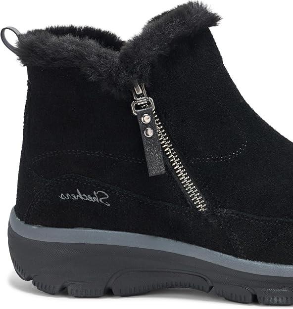 Womens Wide Fit Skechers 167862W Boots in Black - Image 2