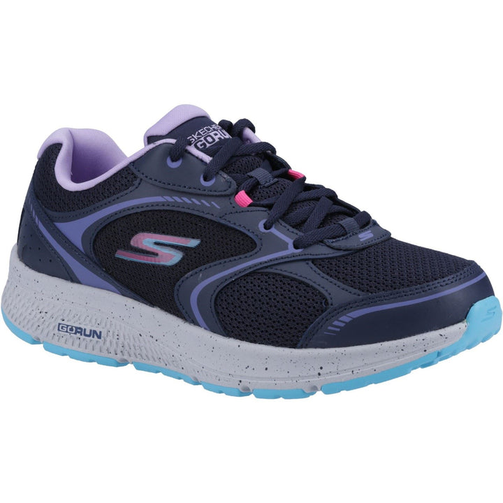 Women's Wide Fit Skechers 128285 Go Run Consistent Vivid Horizon Trainers in Navy/Lavender - Image 1
