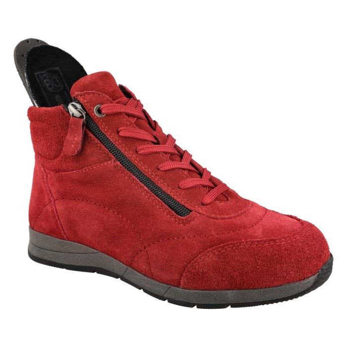 Womens Extra Wide Fit Boots by Flat DB Shoes - Lace up in Denim Blue Suede - Image 11