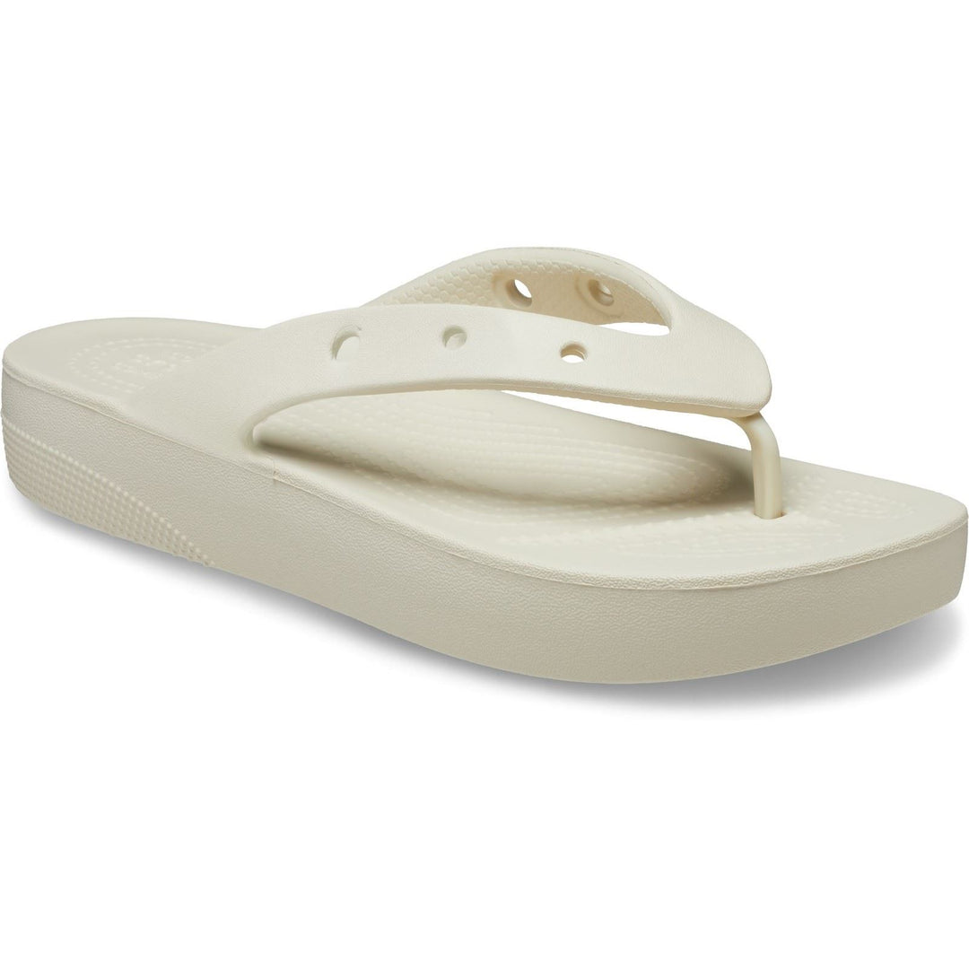 Women's Crocs 207714 Classic Platform Flip Flop in Bone - Image 4