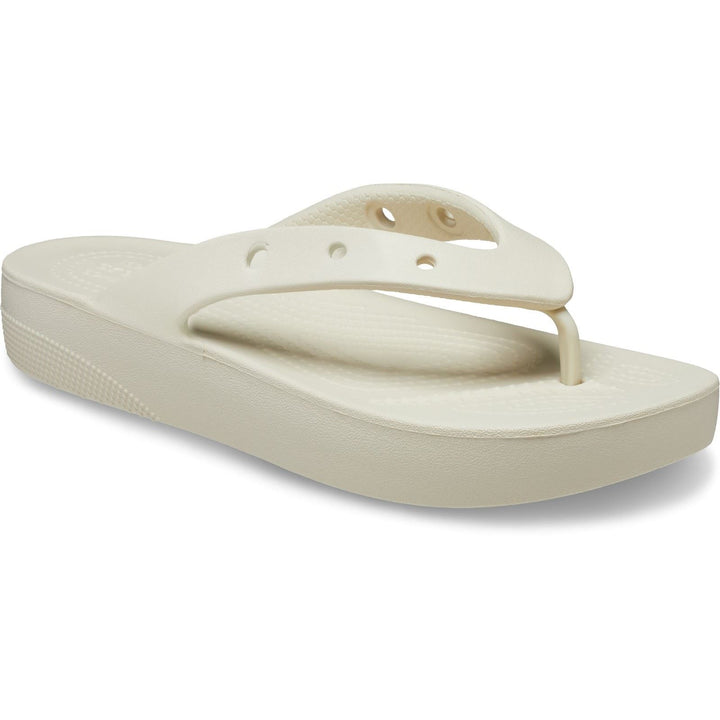 Women's Crocs 207714 Classic Platform Flip Flop in Bone - Image 1