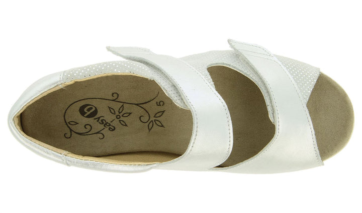 Womens Wide Fit DB Petra Sandals in Gold Lea / Suede - Image 1
