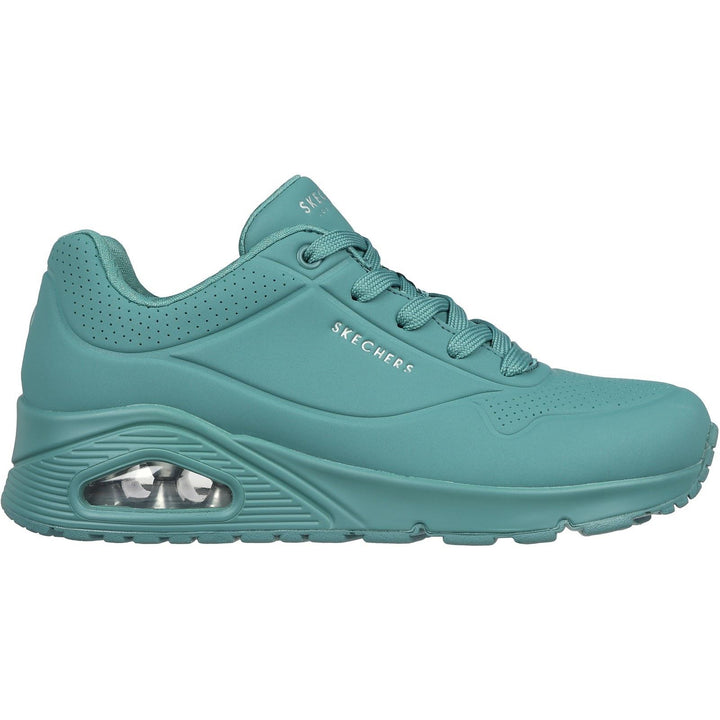 Women's Wide Fit Skechers 73690 Uno Stand On Air Sports Trainers - Teal in Teal - Image 1