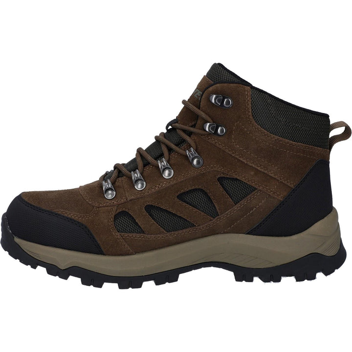 Men's Wide Fit Hi-Tec Bandera Expedition Mid Hiking Waterproof Boots in Smokey Brown/Khaki - Image 1