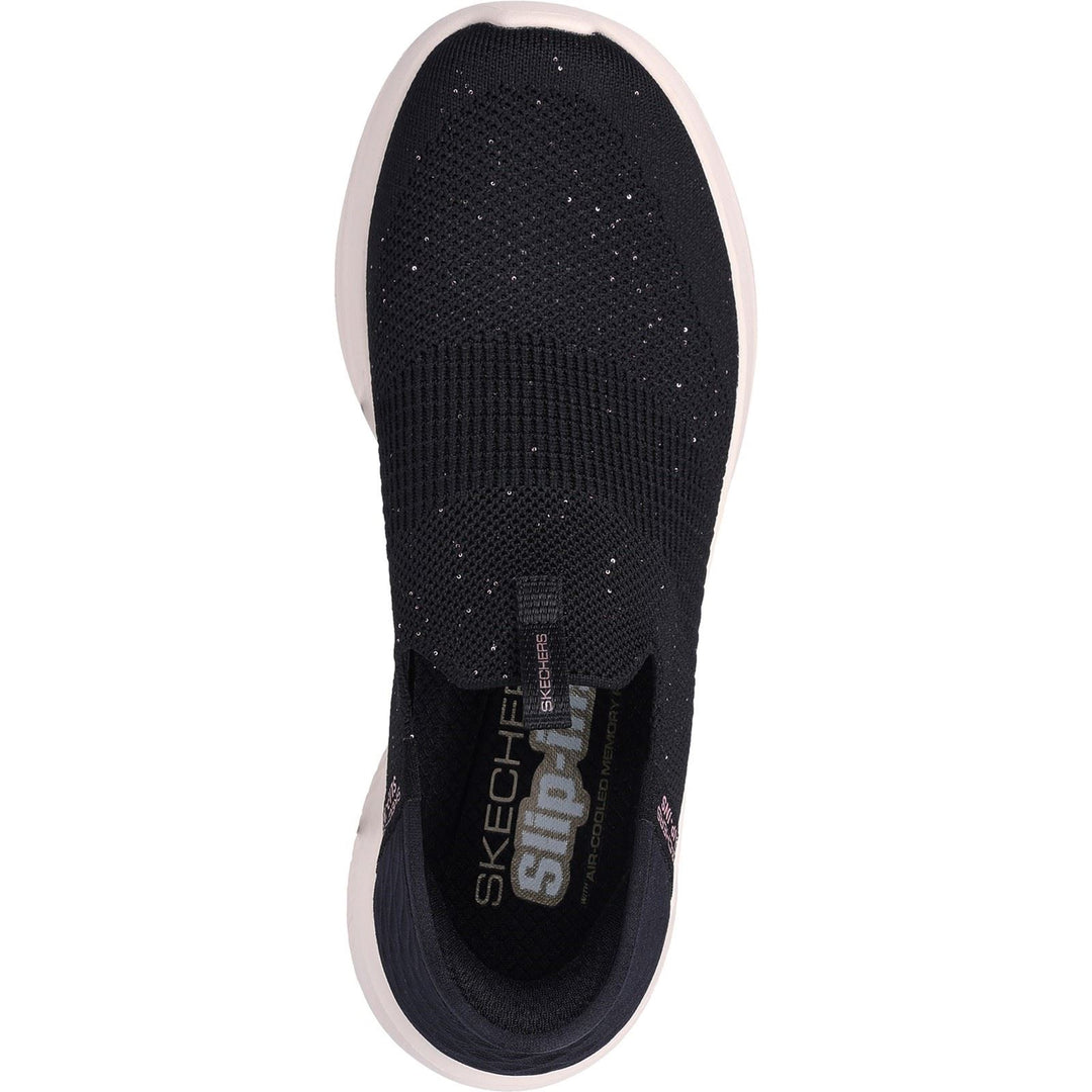Women's Wide Fit Skechers 149594 Slip-ins Ultra Flex 3.0 Trainers -  Black/Rose Gold in Black/Rose Gold - Image 5