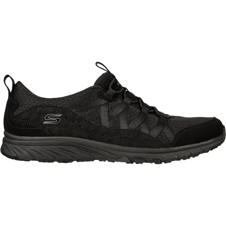 Women's Wide Fit Skechers 104281 Gratis Sport Live Golden Trainers - Black in Black - Image 1