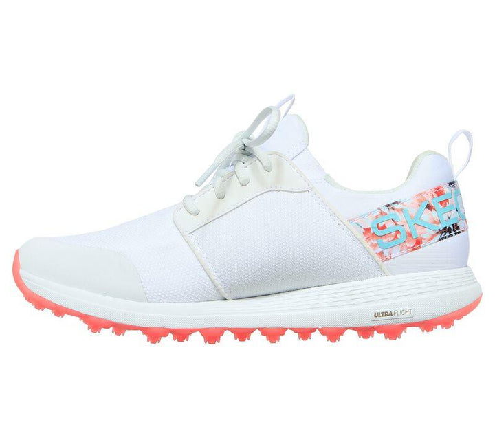 Women's Wide Fit Skechers 123015 Go Golf Max Sport Tropics Sports Trainers in White/Multi - Image 1