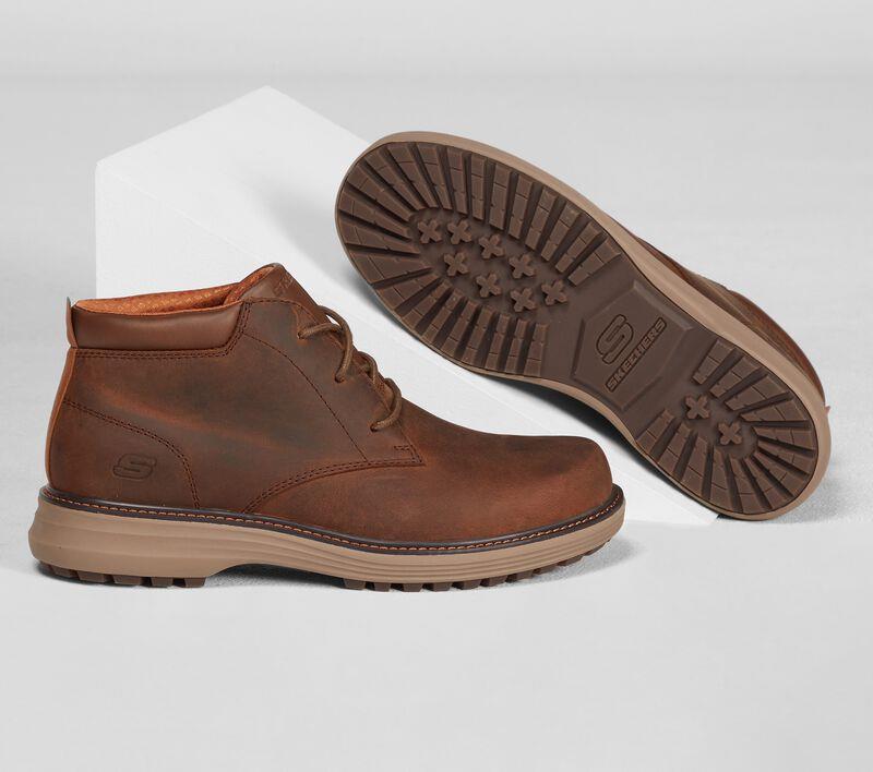 Men's Wide Fit Skechers 204266 Wenson Osteno Boots in Dark Brown - Image 5