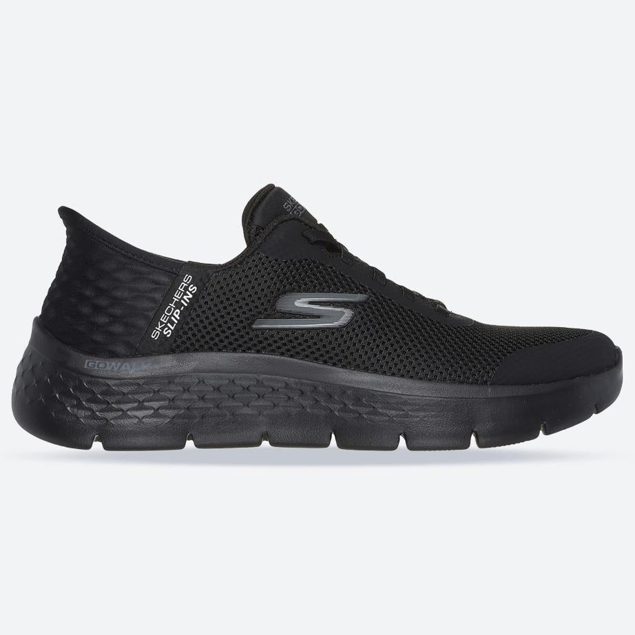 Women's Wide Fit Skechers 124836 Go Walk Flex Grand Entry Trainers in Black - Image 1