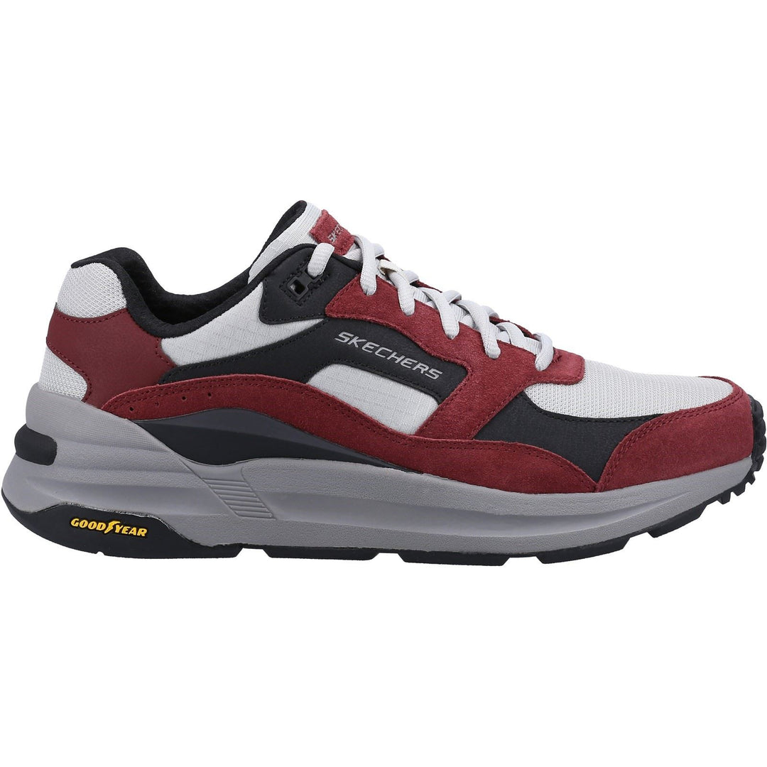 Men's Wide Fit Skechers 237200 Global Jogger Trainers - Burgundy in Burgundy - Image 2