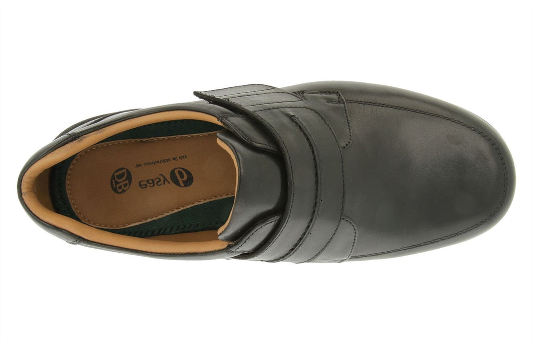 Mens Wide Fit DB Donald Shoes in Black Leather - Image 5