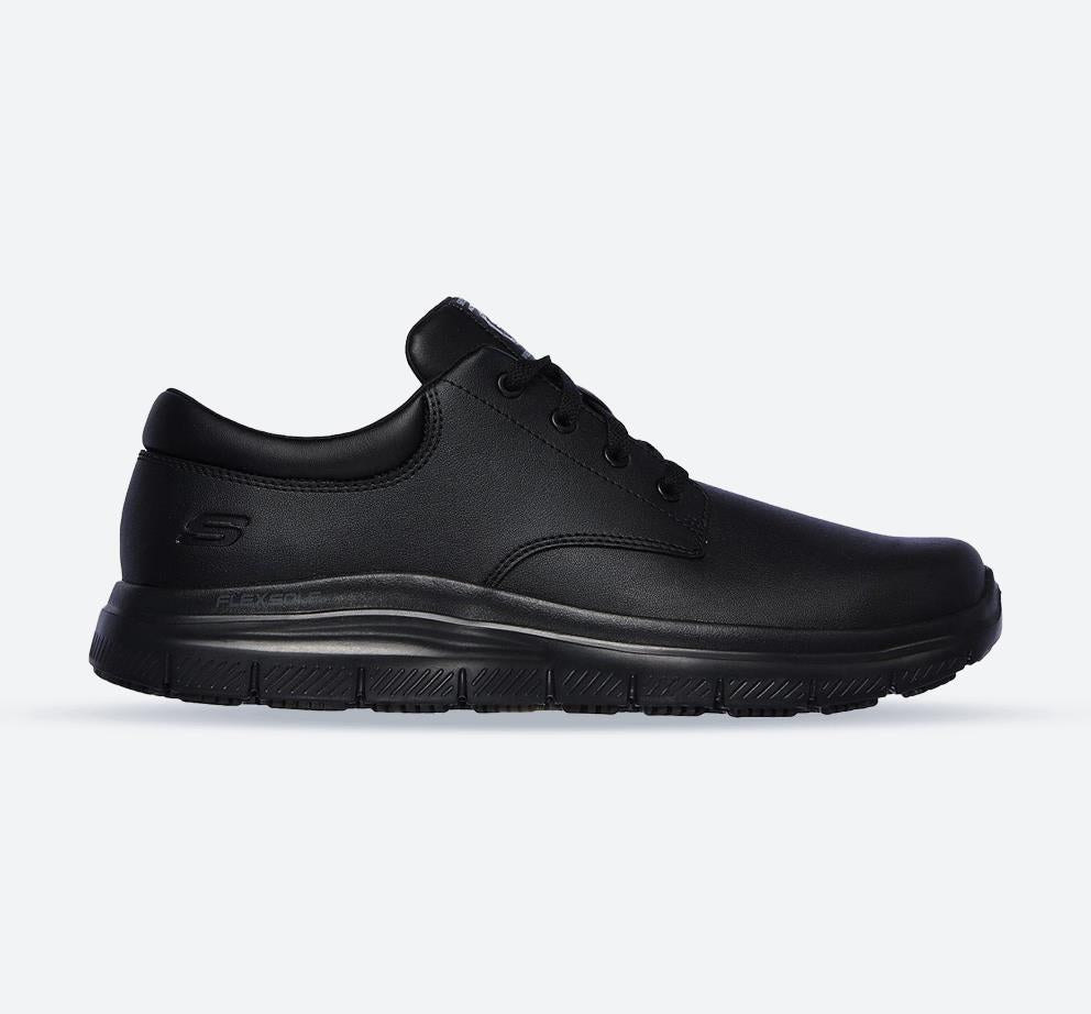 Men's Wide Fit Skechers 77513EC Flex Advantage Fourche Sr Occupational Trainers in Black - Image 1