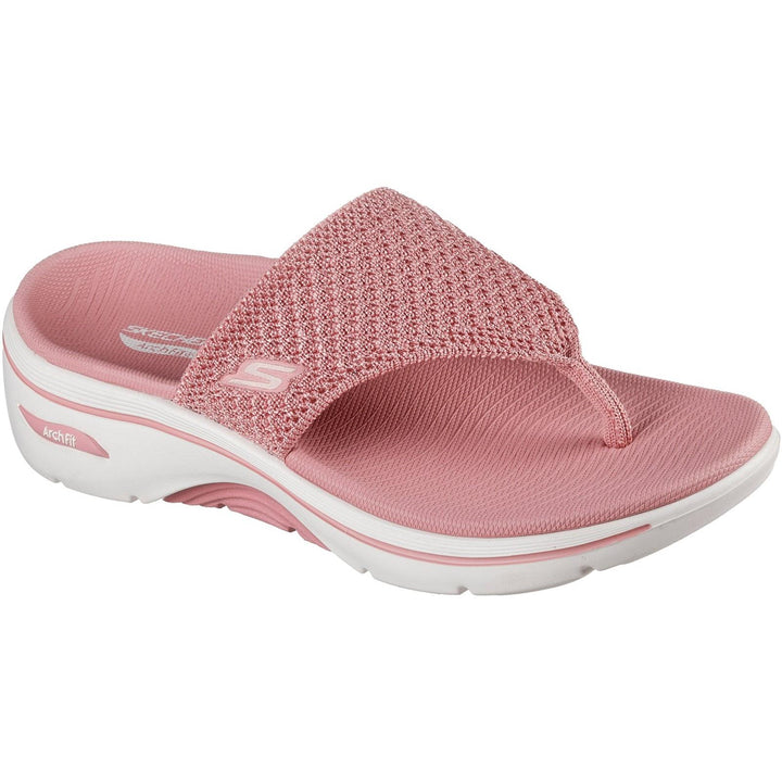 Women's Wide Fit Skechers 140861 Carrie Go Walk Arch Fit 2.0 Sandals in Black - Image 1