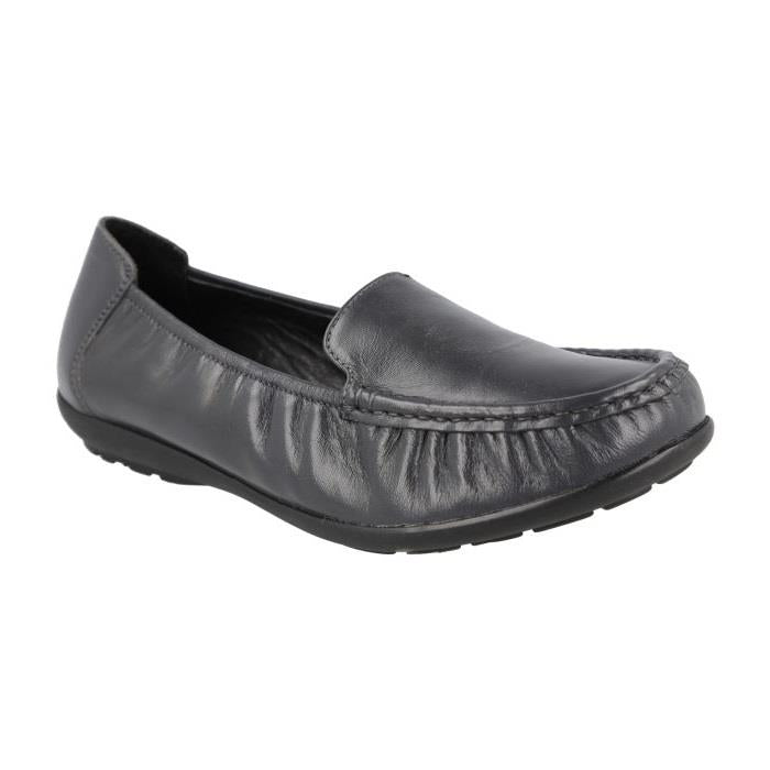 Women's Wide Fit DB Partridge Loafer Shoes in Black Leather - Image 5