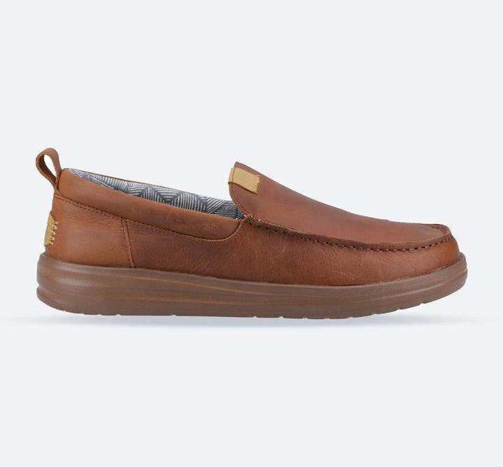 Men's Heydude 40173 Wally Grip Moc Craft Leather Shoes in Brown - Image 1