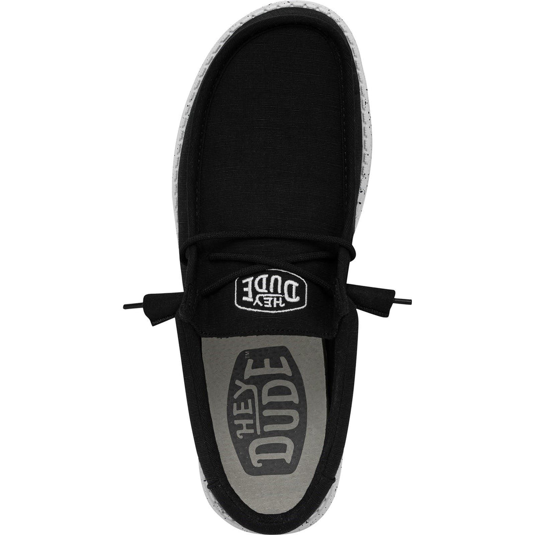 Men's Heydude 40009 Wally Slub Classic Slip On Shoes - Black in Black - Image 7
