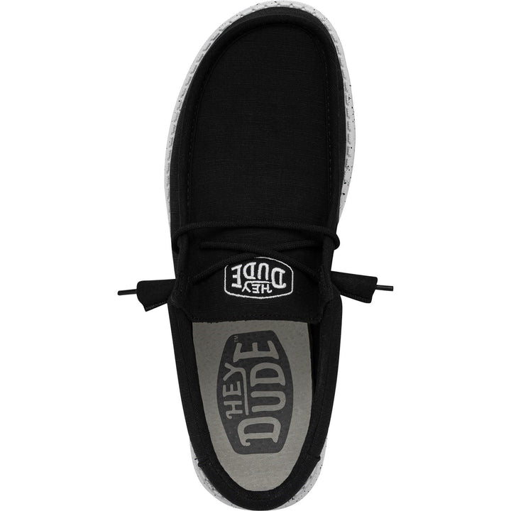 Men's Heydude 40009 Wally Slub Classic Slip On Shoes - Black in Black - Image 1