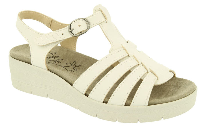 Womens Wide Fit DB Pochard Sandals in Red Multi Synthetic - Image 1