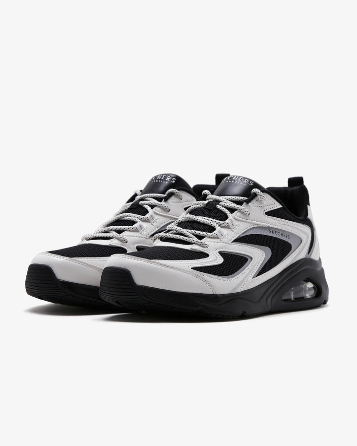 Women's Wide Fit Skechers 177424 Tres Air Uno Street Fl Air Trainers in Black/White - Image 1