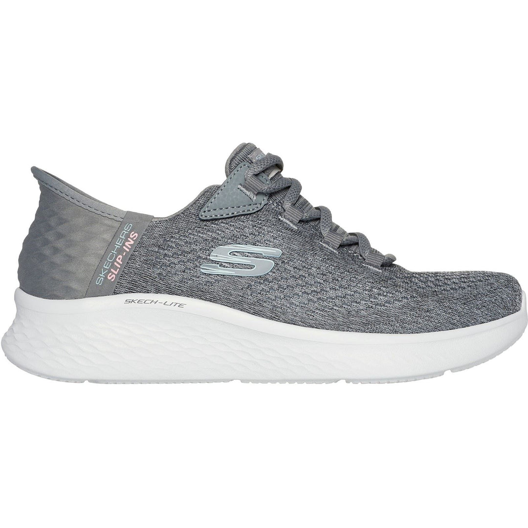 Women's Wide Fit Skechers 150012 Slip-ins Skech Lite Pro Natural Trainers in Grey/Multi - Image 2