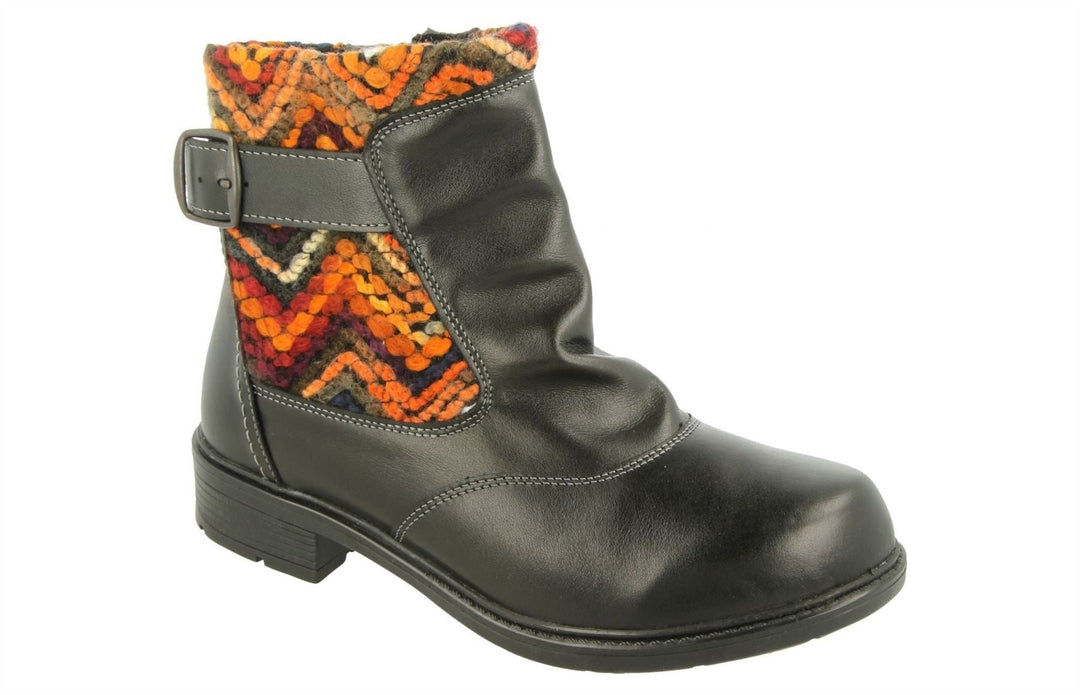 Womens Wide Fit DB Rainbow Boots in Black / Pattern - Image 4