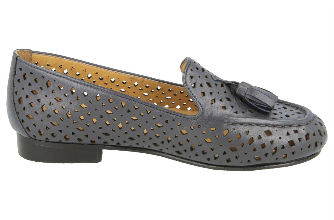 Womens Wide Fit DB Driffield Shoes in Navy - Image 4