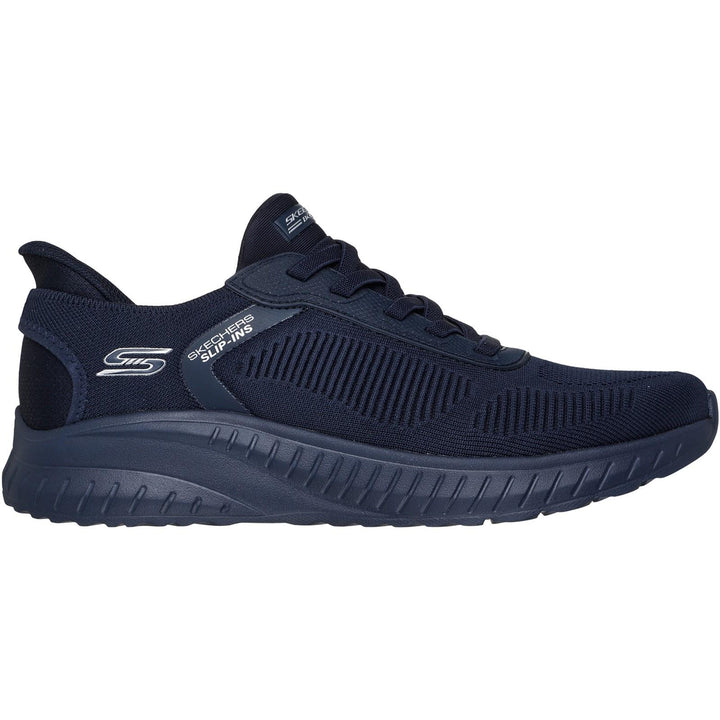 Men's Wide Fit Skechers Slip-ins 118312 Bobs Sport Squad Chaos Solid Step Trainers in Dark Grey - Image 1