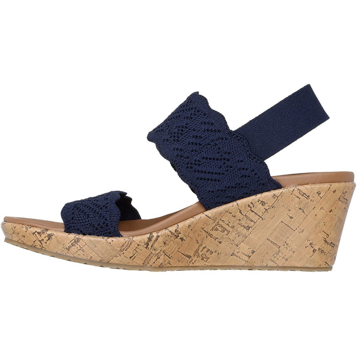 Women's Wide Fit Skechers 119591 Everlee Timeless Touch Sandals in Navy - Image 1