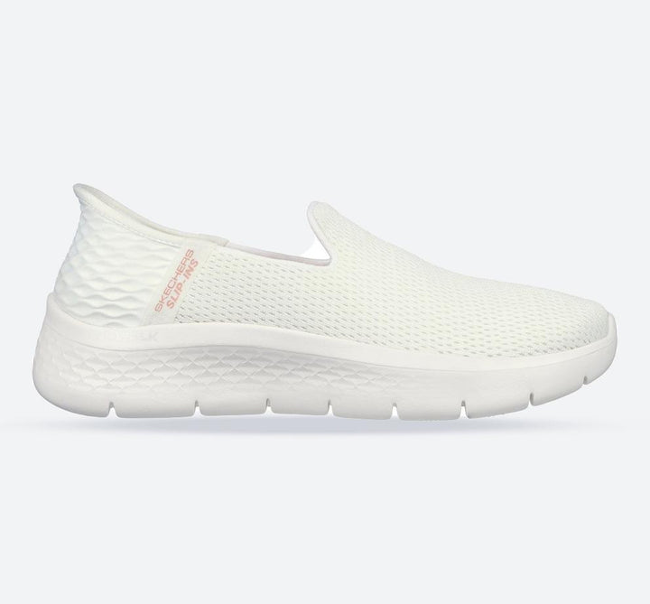 Women's Wide Fit Skechers 124963 Slip-ins Go Walk Flex Relish Trainers in Off White - Image 1