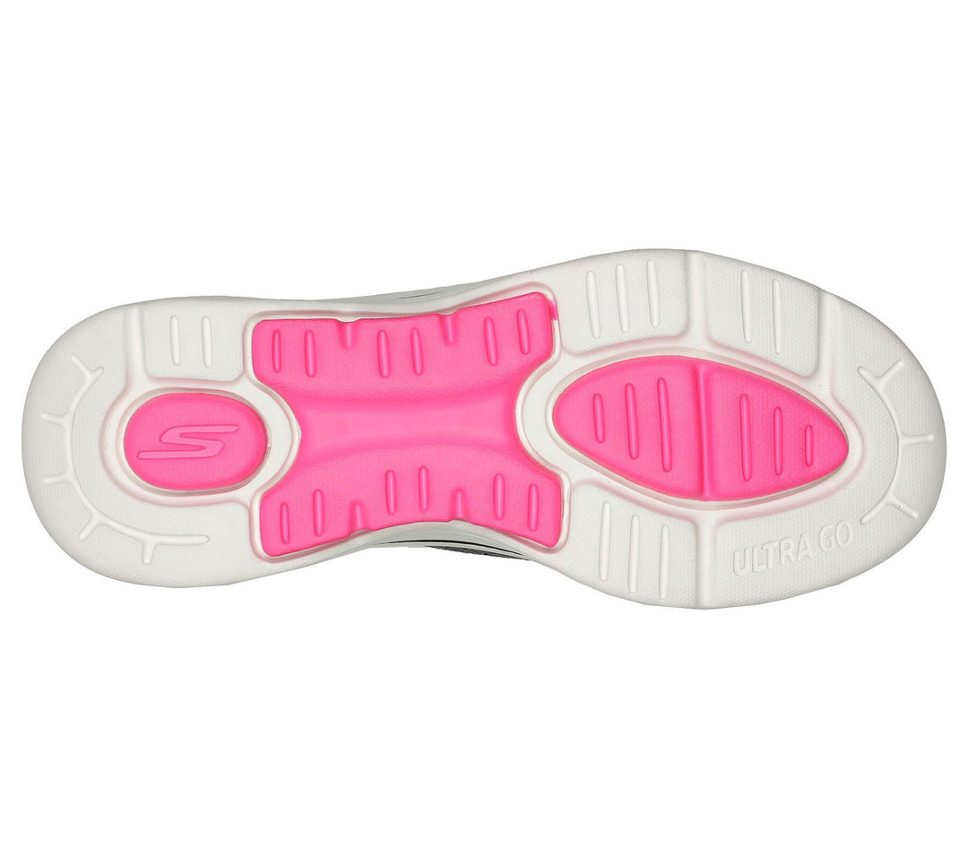 Womens Wide Fit Skechers 124873 Relaxed Fit Shoes in Black/Hot Pink - Image 5
