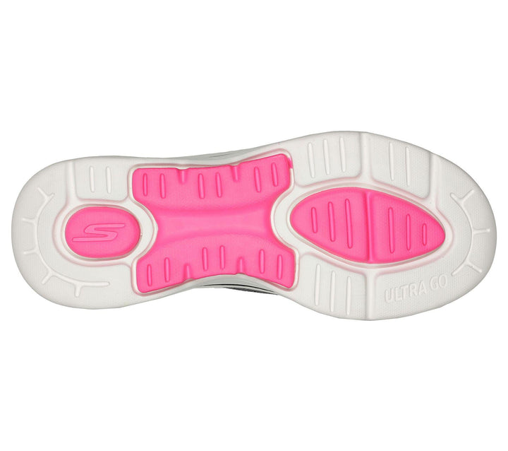 Womens Wide Fit Skechers 124873 Relaxed Fit Shoes in Black/Hot Pink - Image 1