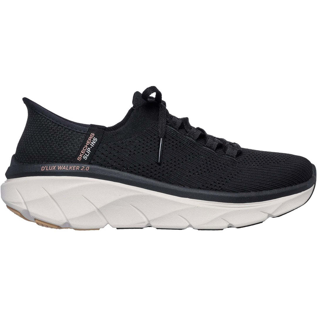 Women's Relaxed Fit Skechers 150105  Slip-ins Dlux Walker 2.0 Polyester Trainers in Black/Tan - Image 2