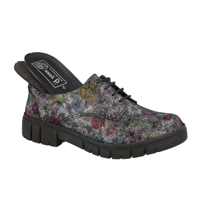 Women's Wide Fit DB Wantage Shoes in Black Leather - Image 11