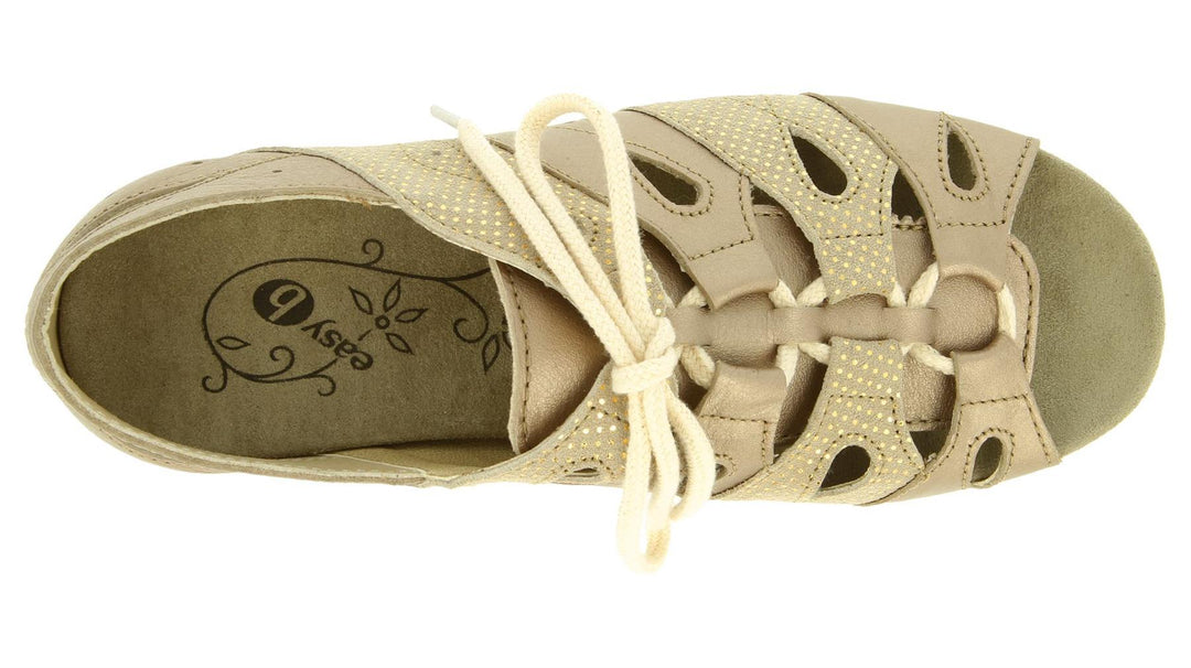 Women's Wide Fit DB Ocean Sandals in Gold Lea / Nubuck - Image 4