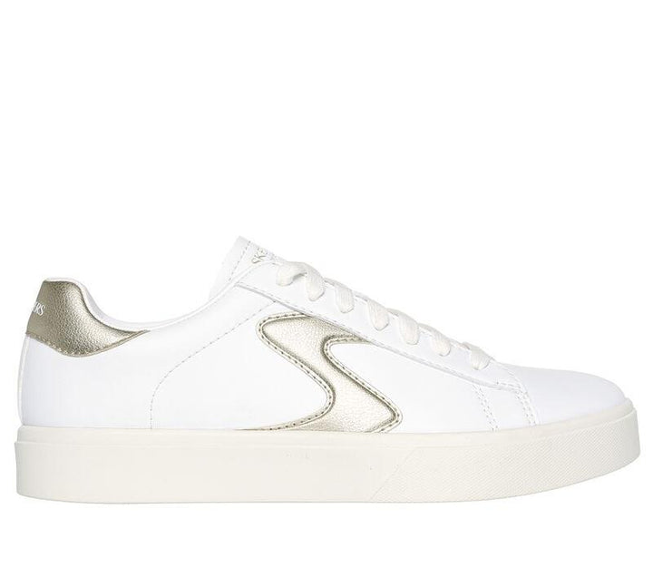 Women's Wide Fit Skechers 185016 Eden Lx Beaming Trainers in White/Black - Image 1