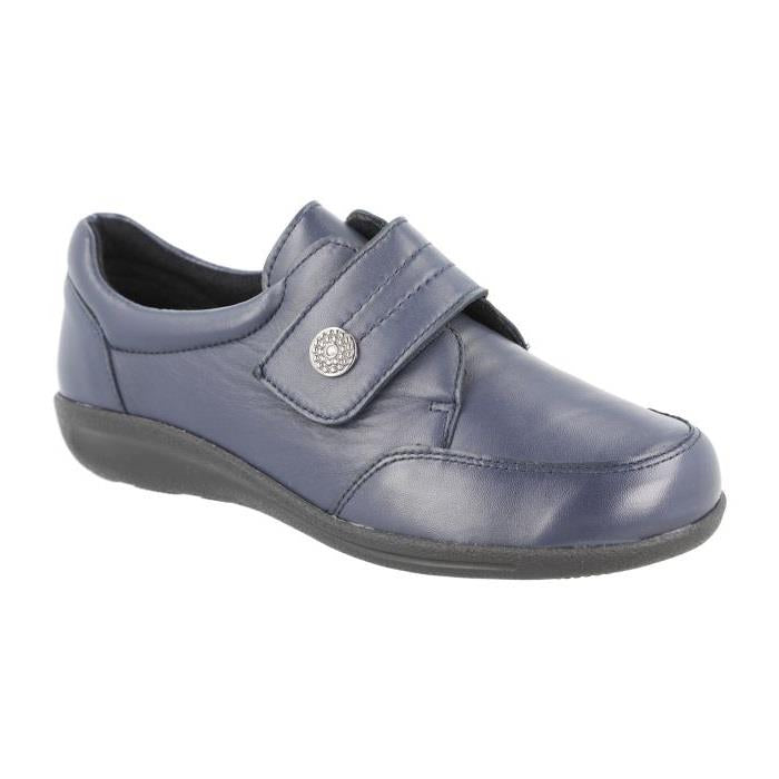 Women's Wide Fit DB Lapland Shoes in Black Stretch Leather - Image 1