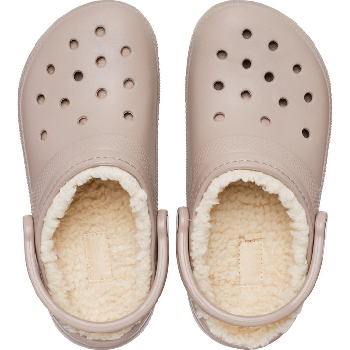 Women's Crocs 203591 Classic Clog Lined Sandals in Mushroom/Bone - Image 1