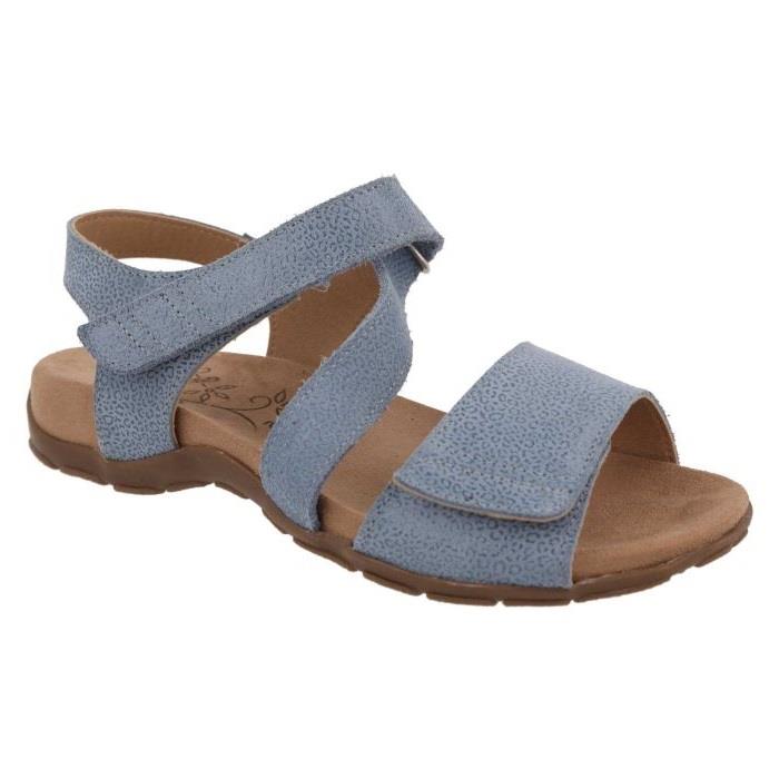 Women's Wide Fit DB Kalista Sandals in Blue Print Leather - Image 1