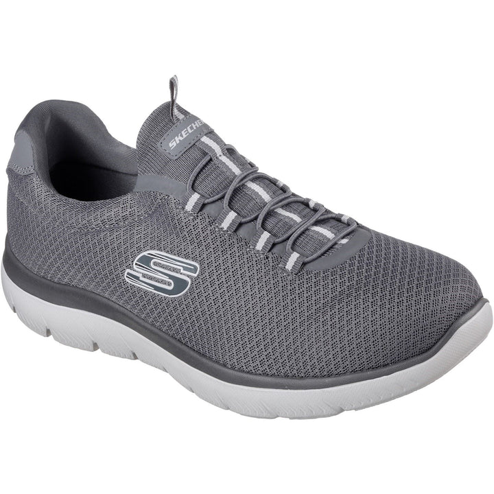 Men's Wide Fit Skechers 52811 Summits Slip On Sports Trainers - Charcoal in Charcoal - Image 1
