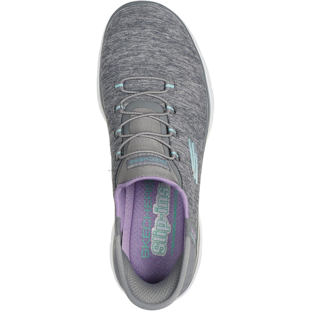 Women's Wide Fit Skechers 149937 Slip-ins Summits Dazzling Trainers in Grey/Multi - Image 5