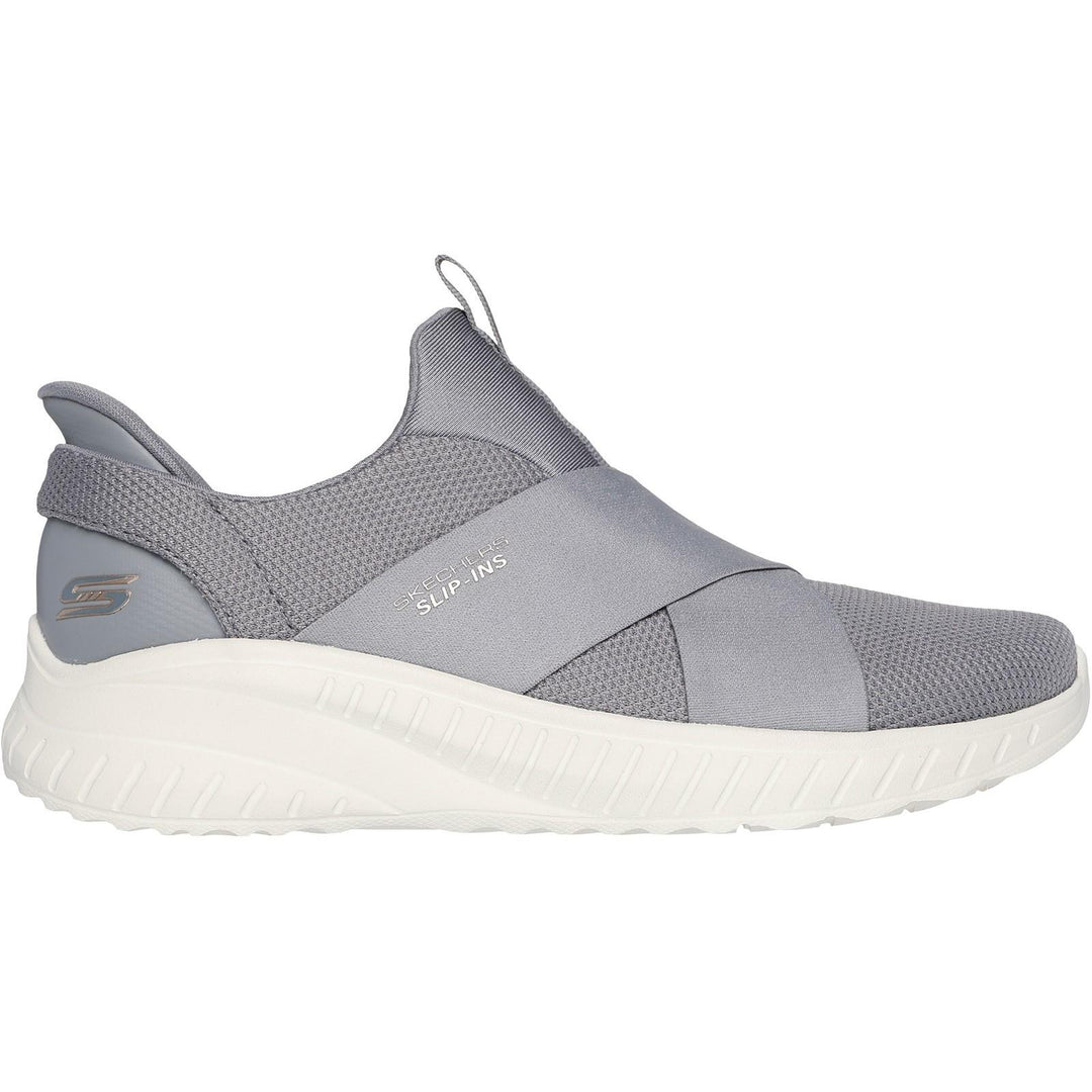 Women's Wide Fit Skechers 117505 Slip-ins Bobs Sport Squad Chaos Trainers in Grey - Image 7