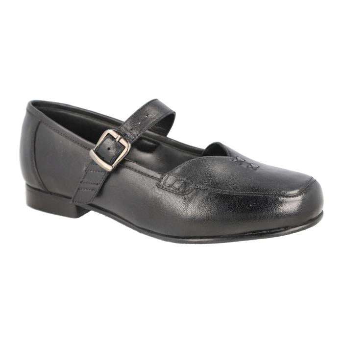 Women's Wide Fit DB Fowey Shoes in Black Leather / Patent - Image 1