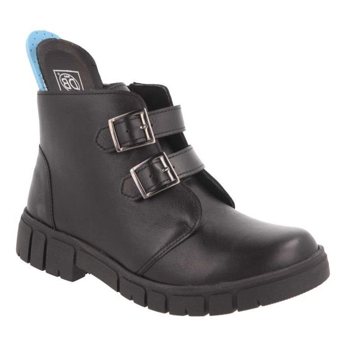 Women's Wide Fit DB Penelope Buckle Boots in Black Leather - Image 6