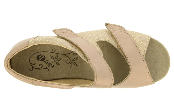 Womens Wide Fit DB Petra Sandals in Gold Lea / Suede - Image 1