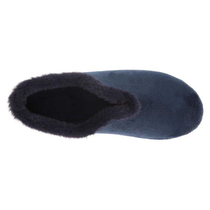 Women's Wide Fit DB Faye Slip on Slippers in Red Velour - Image 6