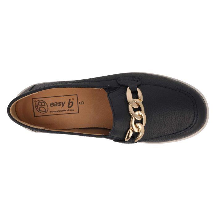 Women's Wide Fit DB Ophelia Shoes in Navy Leather - Image 5
