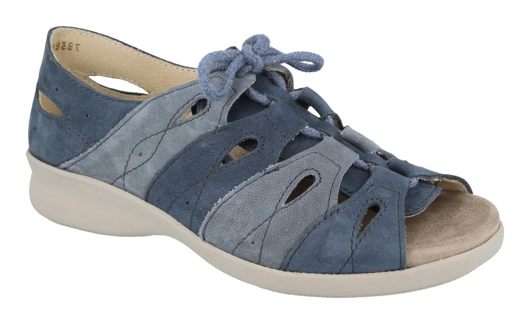 Womens Wide Fit DB Hazel Sandals in Black / Pewter - Image 6