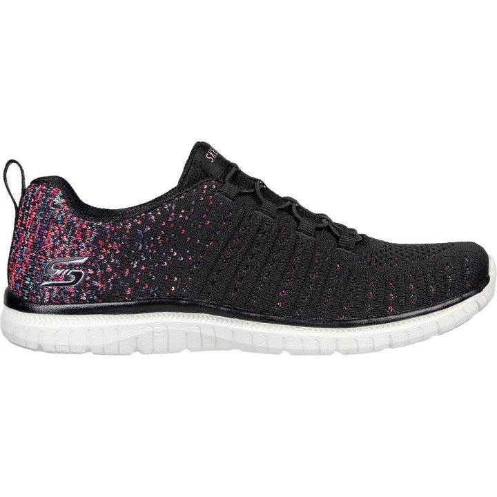 Women's Wide Fit Skechers 104411 Virtue Slip On Shoes in Black/Pink - Image 1