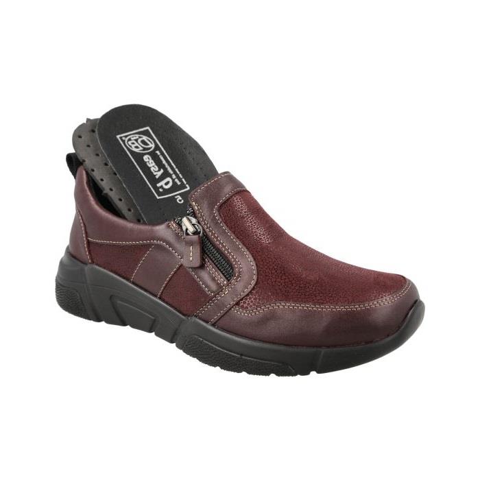 Women's Wide Fit DB Worth Shoes in Black Lea / Stretch Textile - Image 1